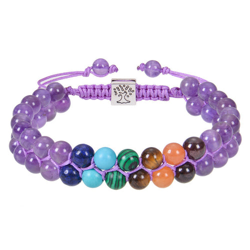 7 Chakra Healing Crystal Bracelet - Natural Stone Beads for Balance & Energy