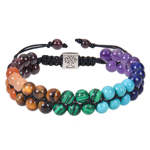 7 Chakra Healing Crystal Bracelet - Natural Stone Beads for Balance & Energy
