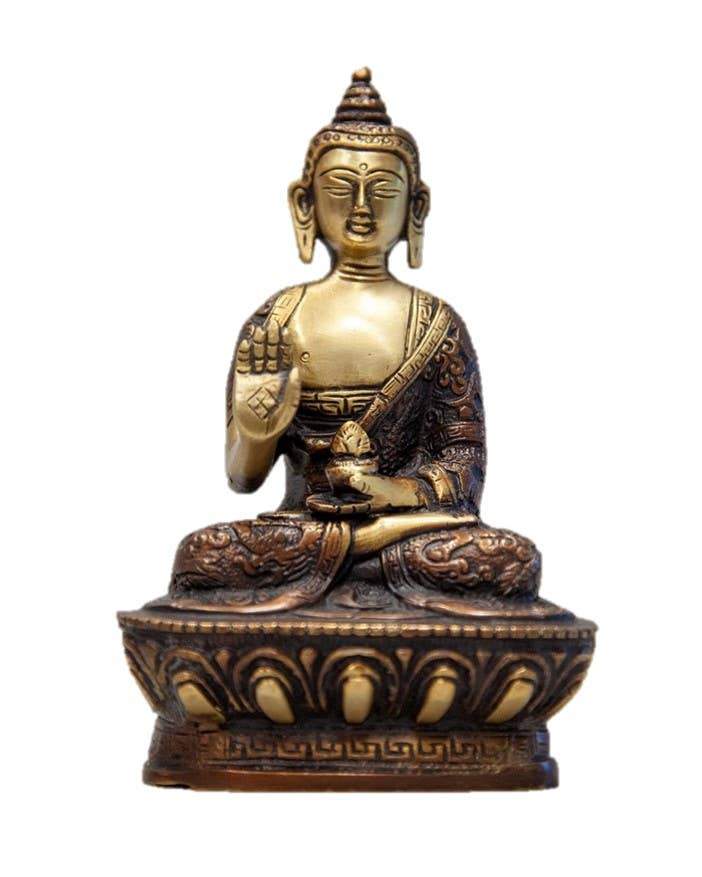 Sitting Buddha On Lotus in Meditation Pose - 7"