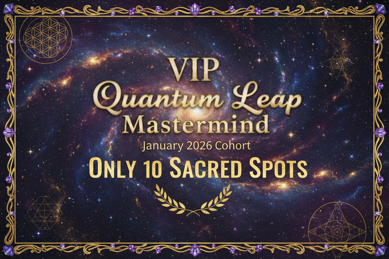 create an image of đ VIP Quantum Leap Mastermind - January 2026 Cohort (Only 10 Sacred Spots) of my VIP group
