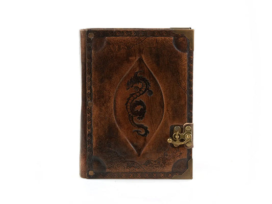 Dragon Embossed Leather Journal - Premium New Year 2026 Manifestation Notebook