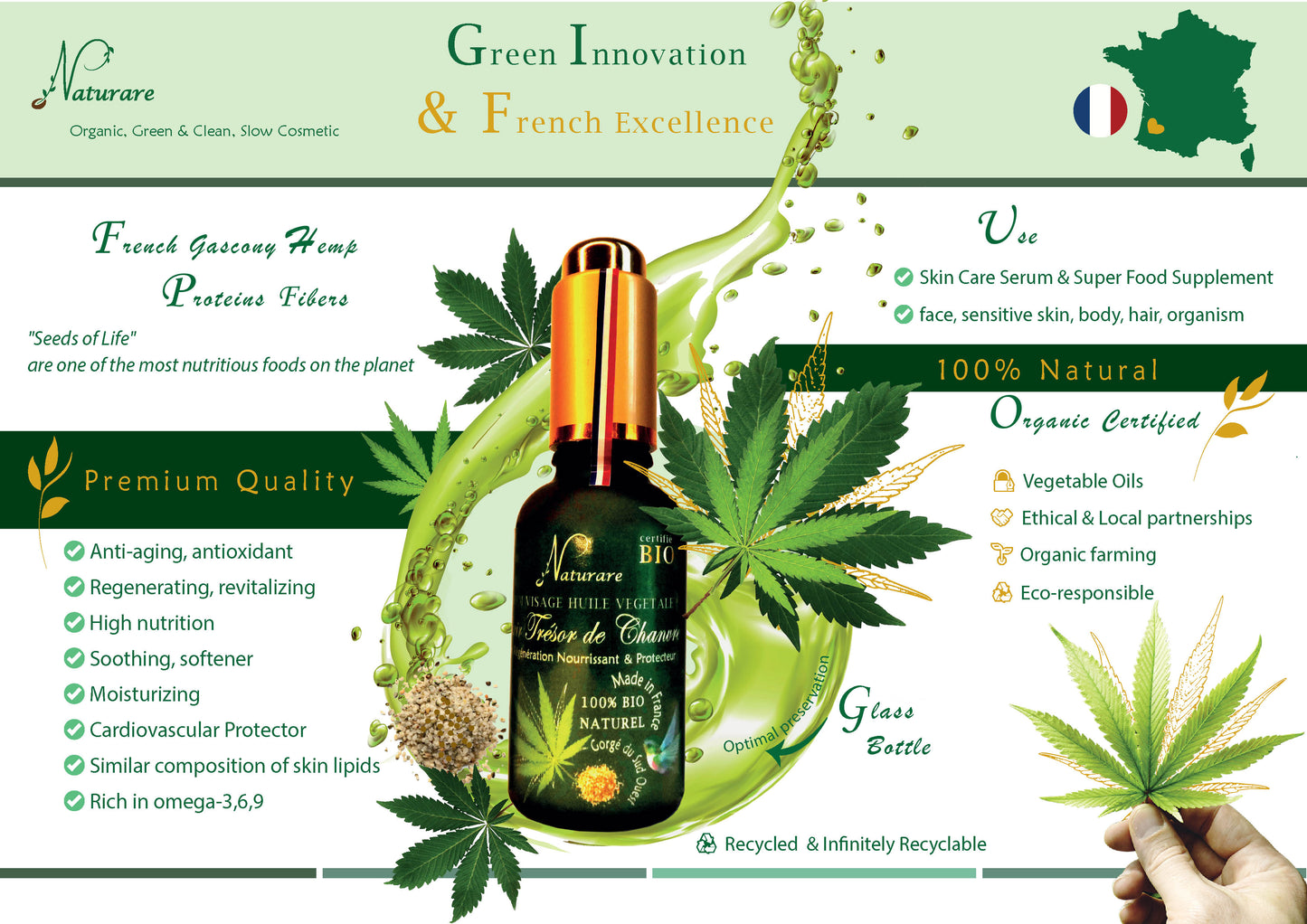 Organic Hemp Treasure Elixir - Premium Cannabis Sativa Oil | Food Supplement & Skincare