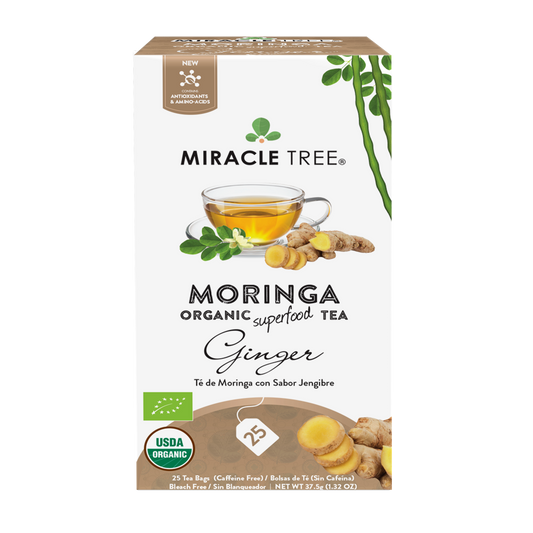 Miracle Tree Organic Moringa Ginger Tea - Superfood Wellness Gift | New Year 2026