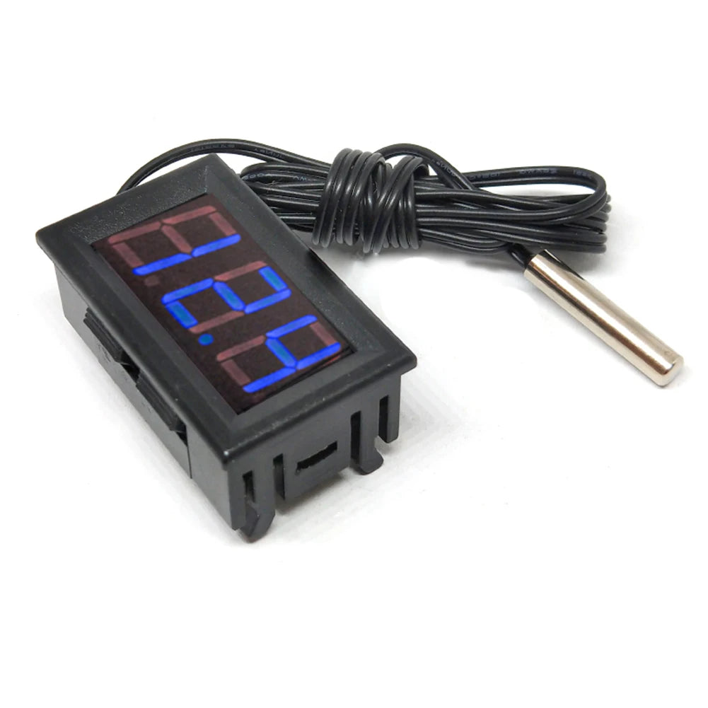1-3PCS DC 12V Mini Digital LED Thermometer Car Temperature Monitor Panel Meter Measuring Range -50-110C with Temperature Probe