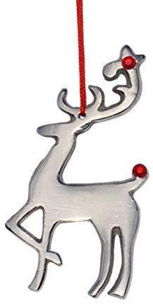 Ensemble de 8 décorations de Noël artisanales avec rubis rouge 