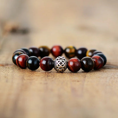 Tiger Eye Tibetan Charm Bracelet - Premium Healing Gemstone Gift | New Year 2026