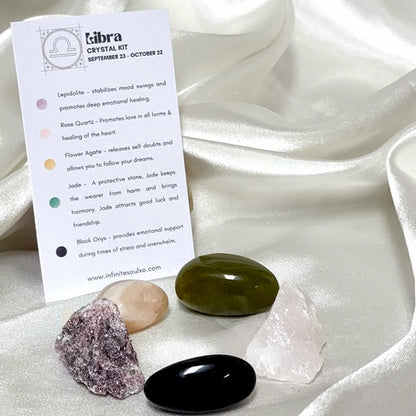 Libra Crystal Healing Kit - Zodiac Astrology Gift Set | Balance & Harmony Crystals