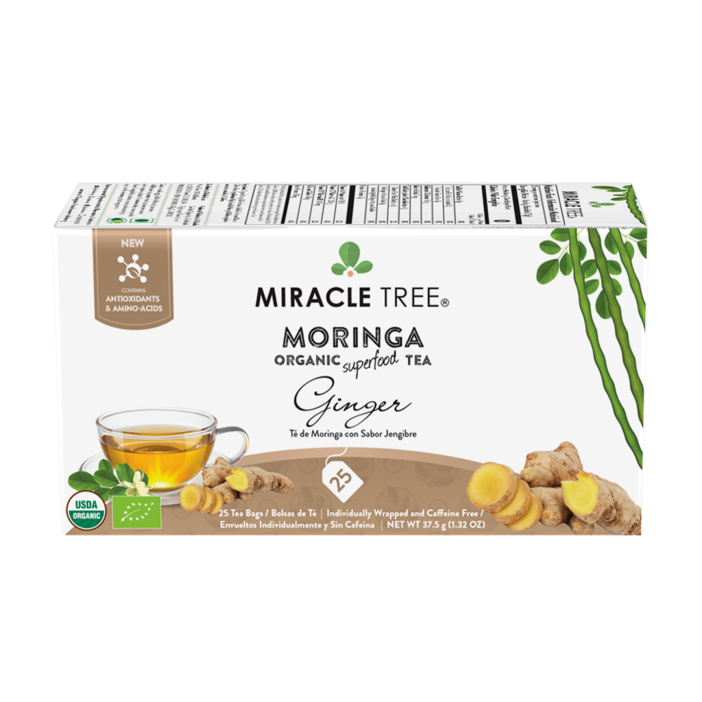 Miracle Tree Organic Moringa Ginger Tea - Superfood Wellness Gift | New Year 2026
