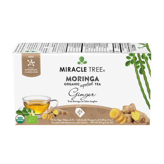 Miracle Tree Organic Moringa Ginger Tea - Superfood Wellness Gift | New Year 2026