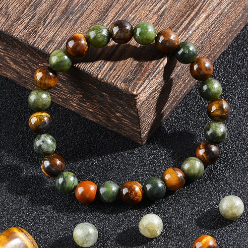 Natural Tiger Eye White Crystal Bracelet - Healing Gemstone Gift | Christmas 2025