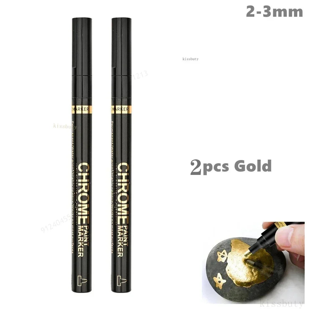 1/2/3pcs Mirror Marker Pen DIY Reflective Paint Pens Mirror Markers Chrome Gold SILVER Copper Color Signature Car Art Craftwork