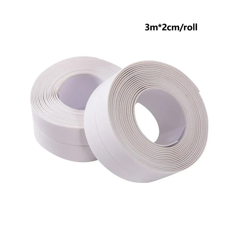1pc Bathroom Waterproof Wall Stickers Sealing Tapes PVC Adhesive Sealing Strips Sink Edge Tape Kitchen Bathroom Accessories