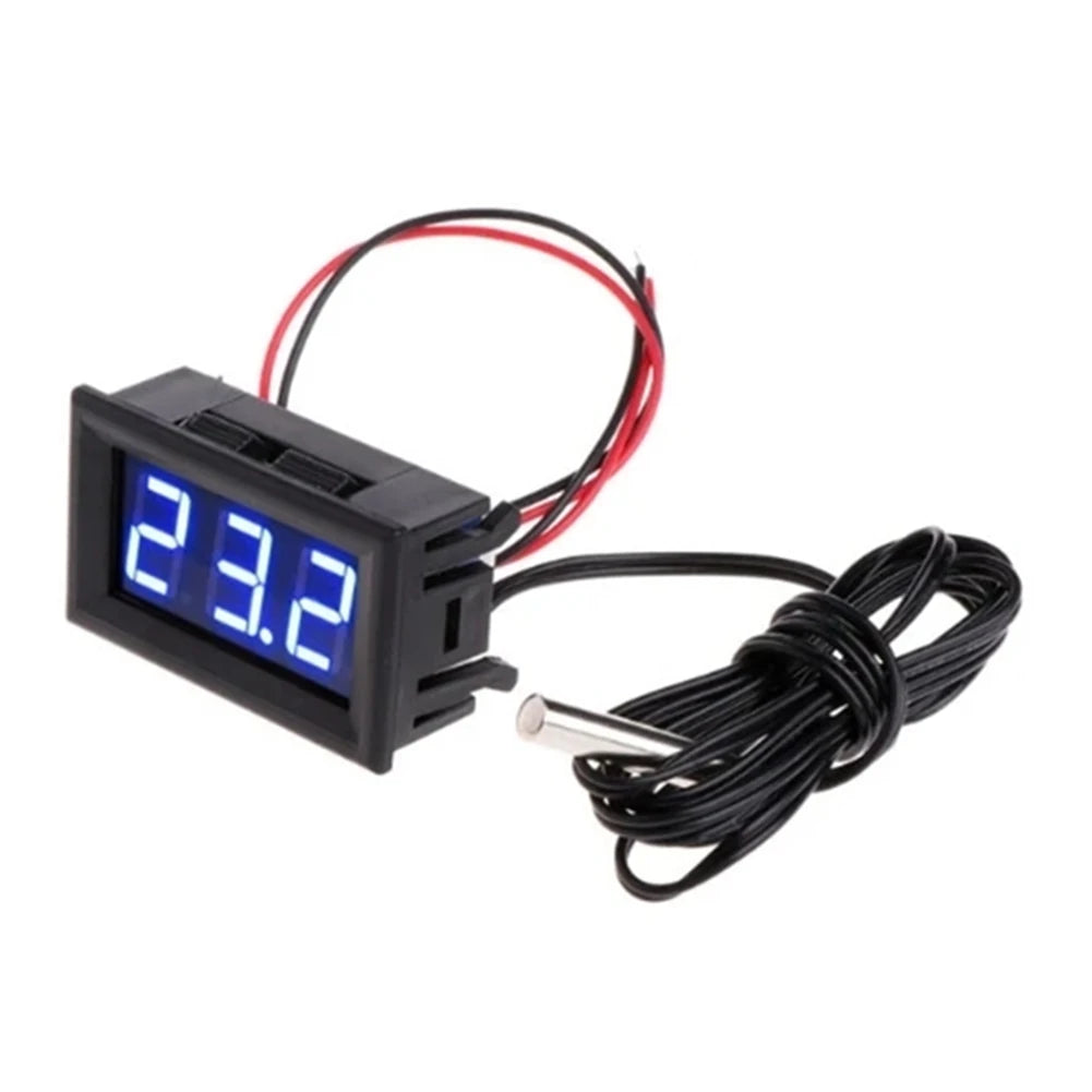 1-3PCS DC 12V Mini Digital LED Thermometer Car Temperature Monitor Panel Meter Measuring Range -50-110C with Temperature Probe