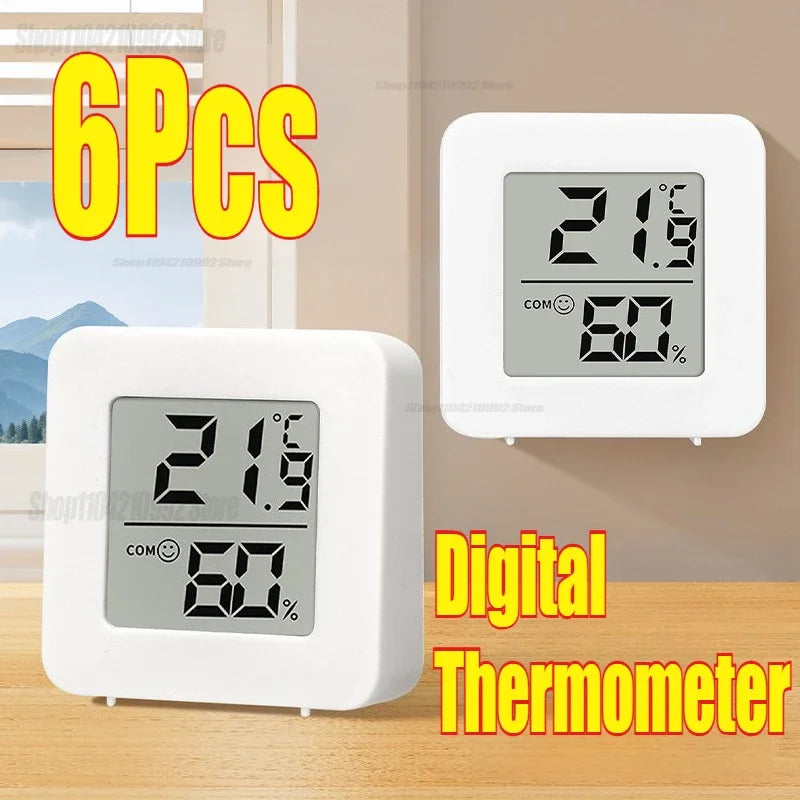 1/3/4/6 PCS Mini LCD Digital Thermometer Hygrometer Indoor Room Temperature Humidity Meter Sensor Gauge Weather Station Set
