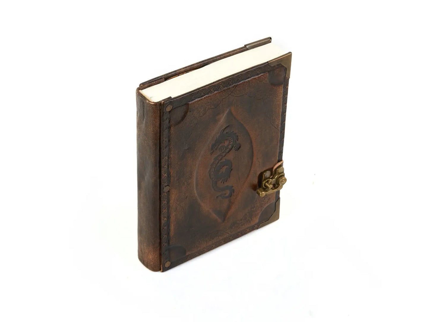 Dragon Embossed Leather Journal - Premium New Year 2026 Manifestation Notebook