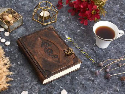 Dragon Embossed Leather Journal - Premium New Year 2026 Manifestation Notebook