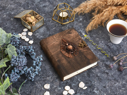 Leaf and Turtle Manifestation Journal - 2026 New Year Leather Notebook Gift