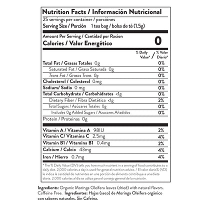 Miracle Tree Organic Moringa Ginger Tea - Superfood Wellness Gift | New Year 2026