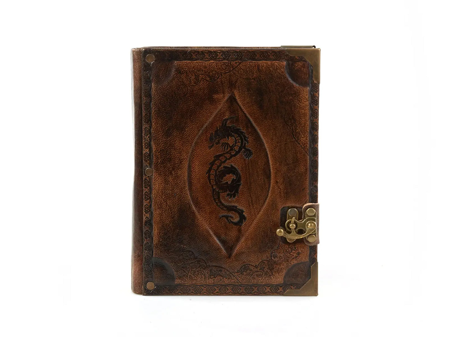 Dragon Embossed Leather Journal - Premium New Year 2026 Manifestation Notebook