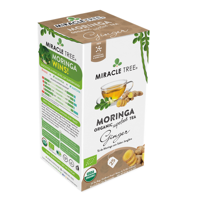 Miracle Tree Organic Moringa Ginger Tea - Superfood Wellness Gift | New Year 2026
