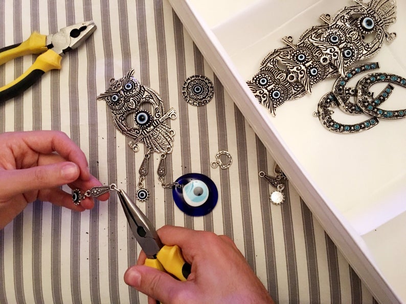 Owl evil eye wall hanging