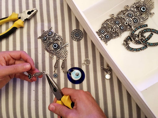 Owl evil eye wall hanging