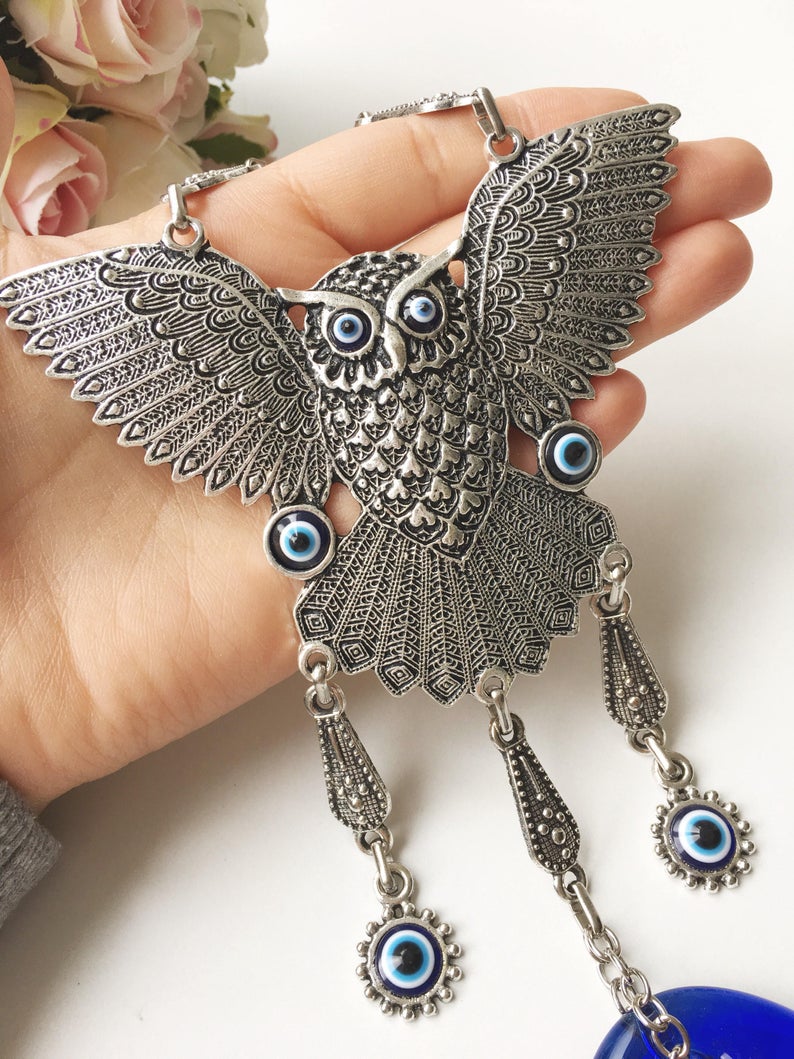 Owl evil eye wall hanging